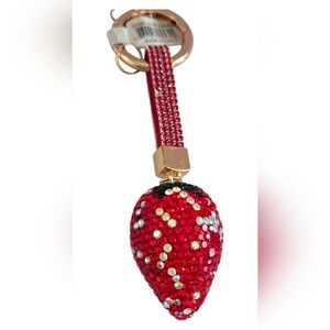 Red Rhinestone Strawberry Keychain